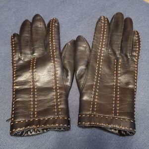Vintage faux leather vinyl driving gloves 100% vegan